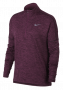 Женская кофта Nike Thermal Sphere Element Running Top W артикул 855521 652 бардовая, с молнией до середины груди №1
