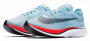 Кроссовки Nike Zoom Vaporfly 4% артикул 880847 401 голубые с синим логотипом, красная полоска на белой подошве №2