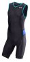 Мужской стартовый костюм TYR Competitor Padded Front Zip Tri Suit черный с голубым, молния на груди артикул TTSCOM6A 011 №1